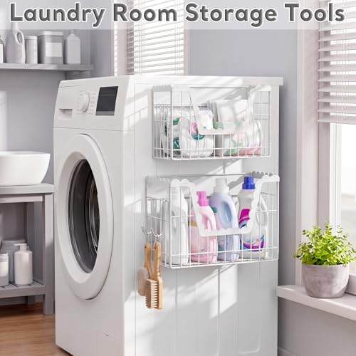 2 Set White Magnetic Spice Rack for Refrigerator