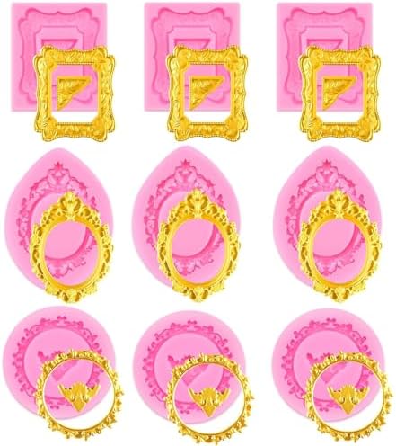 Picture Frame Silicone Chocolate Molds, 9 Pcs