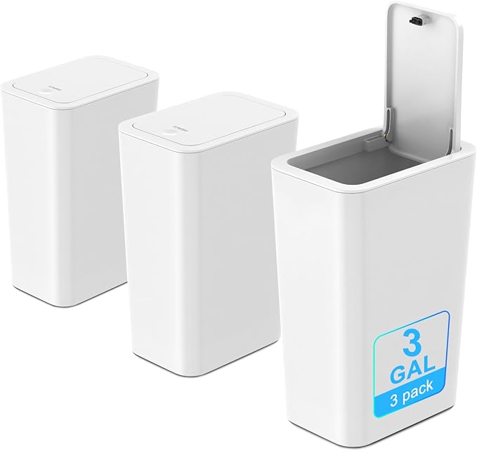 N. NETDOT 3 Pack 3 Gallon Small Trash Can by NNETDOT