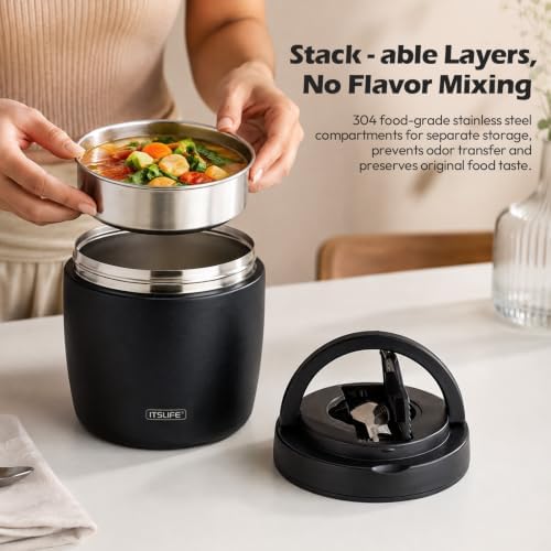 Itslife 32oz Insulated Soup Thermo, Vacuum Stainless Steel Food Jar