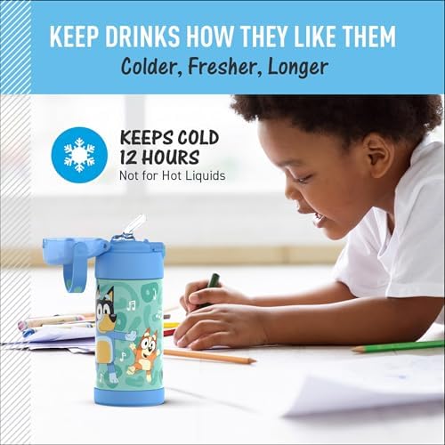 THERMOS FUNTAINER Water Bottle with Straw, 12oz, Bluey