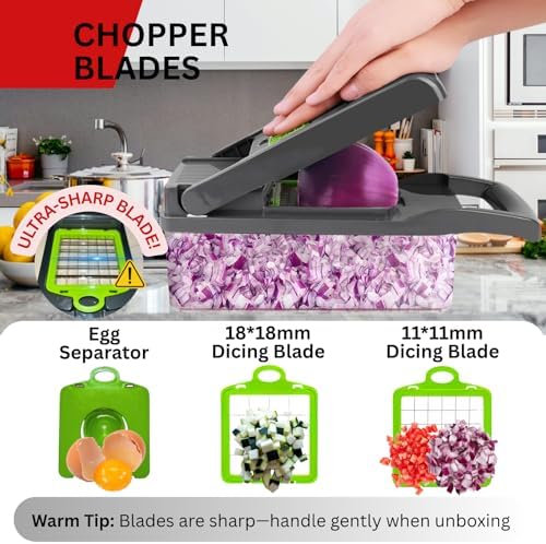 17 in 1 Vegetable Chopper with Stainless Steel Blades