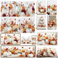 16 Pcs Fall Thanksgiving White Pumpkin Kitchen Decor Accessories Set