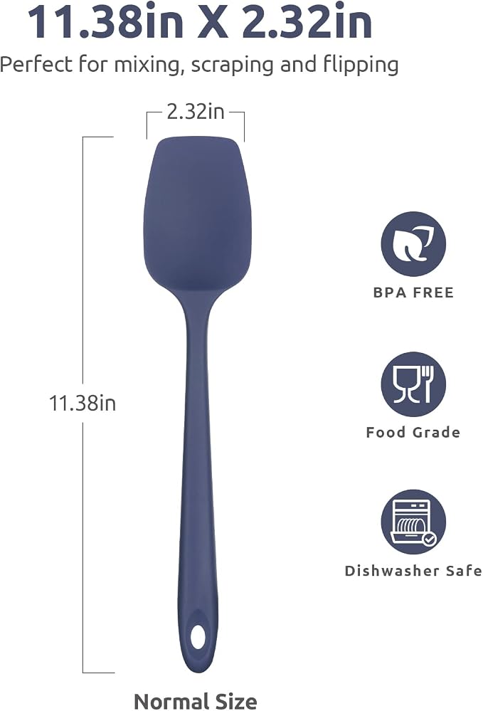 Heat Resistant Silicone Spoon Spatula: U-Taste 600ºF High Heat Flexible 11.38in - Image 2