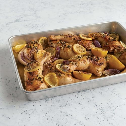 2‐Piece Aluminum Bakeware Set, 13x18 Inch Deep Rimmed Half‐Sheet