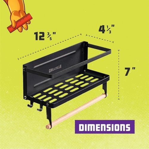 Grillzilla Magnetic Grill Caddy and Organizer, Black