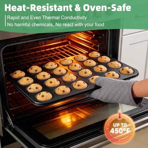 P&P CHEF Mini Muffin Pan, 24-Cup Non-stick Mini Cupcake Pans, 2Pieces