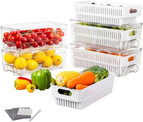 4-Pack Fruit Storage Containers with Pull-Out Colanders