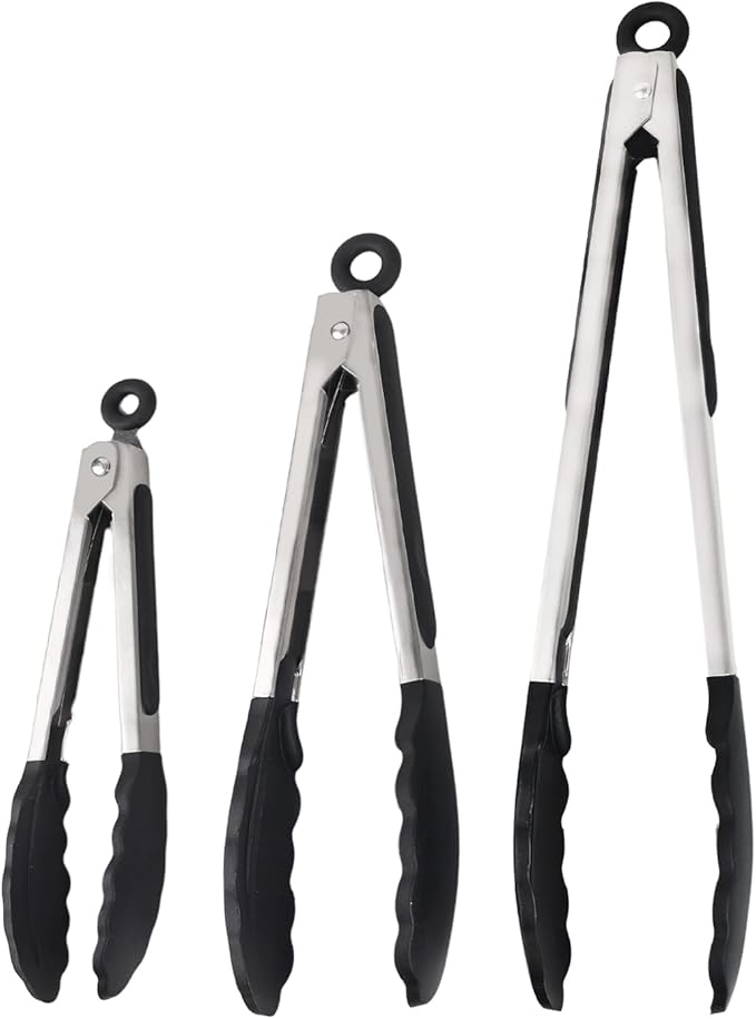 Kitchen Tongs with Silicone Tips, Kitchen Tongs, Cooking Tongs, Premium by Unknown