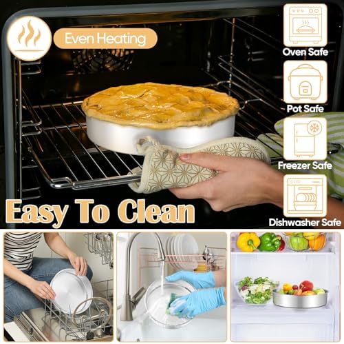 TeamFar 9 Inch Cake Pan Set of 2, Stainless Steel Round Cake Baking