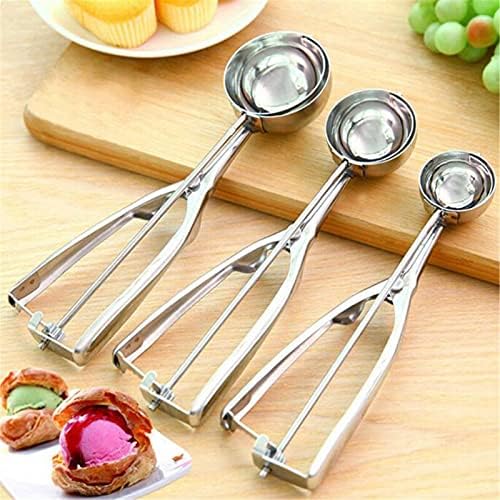 3Pcs Cookie Scoop Set, Ice Cream Scoop, Stainless Steel Cookie Dough