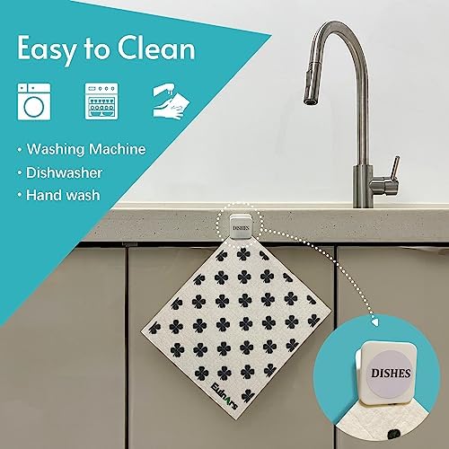 Eulnars Reusable Paper Towels, 8-Pack Swedish Dishcloths for Kitchen