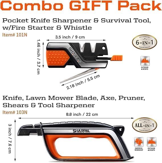 SHARPAL Pocket Knife Sharpener & Garden Tool Sharpener, Sharpening Straight and - Image 3