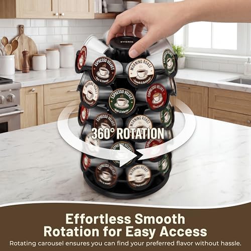 EVERIE Coffee Pod Carousel, Holds 40 Pods, 360° Rotating