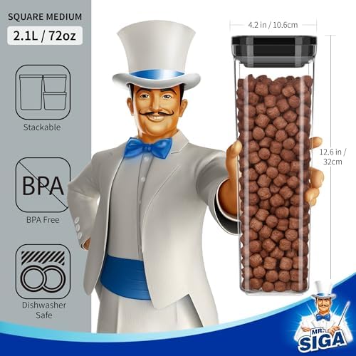 MR.SIGA 2 Pack Airtight Food Storage Container Set for Pantry