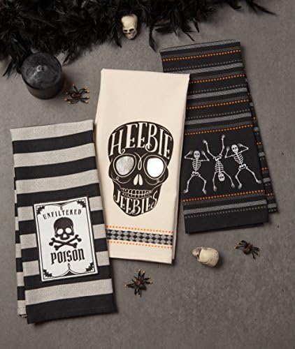 DII Happy Halloween Dishtowel Collection Embellished Cotton Kitchen