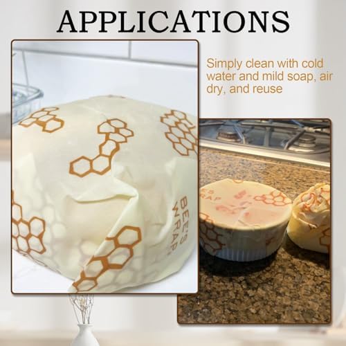 Reusable Beeswax Wrap 3 Pack (S, M, L) Beeswax Wraps for Food