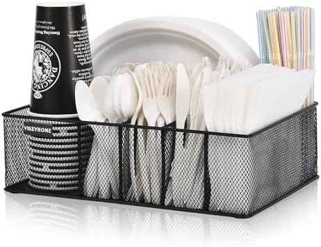 Paper Plate Organizer for Countertop, Black