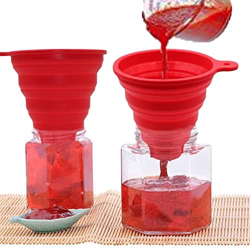 KongNai Silicone Collapsible Wide Mouth Funnel for Jars, Foldable