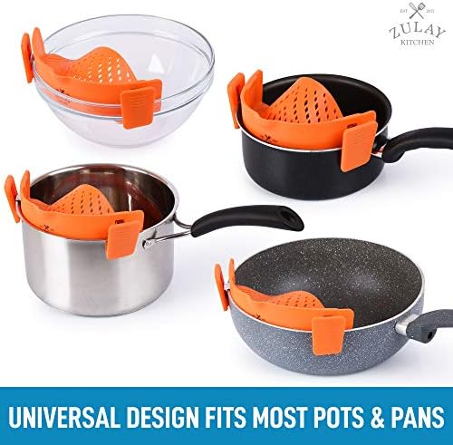 Zulay Silicone Pot Strainer - Adjustable Snap On Strainer For Most