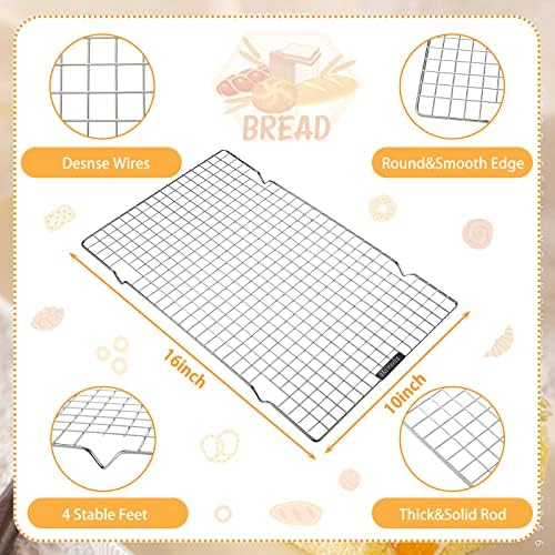 meekoo 8 Pieces Cooling Rack for Baking Cookie Cooling Wire Racks 16 x