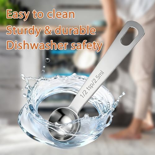 5PCS 1/2tsp(1/6tbsp, 2.5 ml) Measuring Spoon Teaspoons Stainless Steel