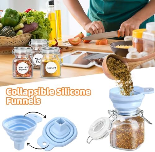 SKOCHE 20 Pack 4 oz Glass Spice Jars