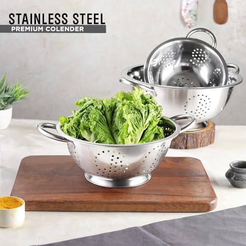 Avador Set of 3 Stainless Steel Colanders, Comes in 1.5 Quart 3qt