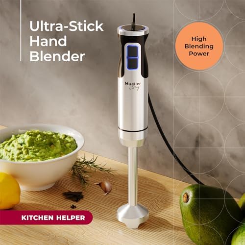 Mueller Immersion Blender Handheld - 8 Speed Stainless Steel Electric