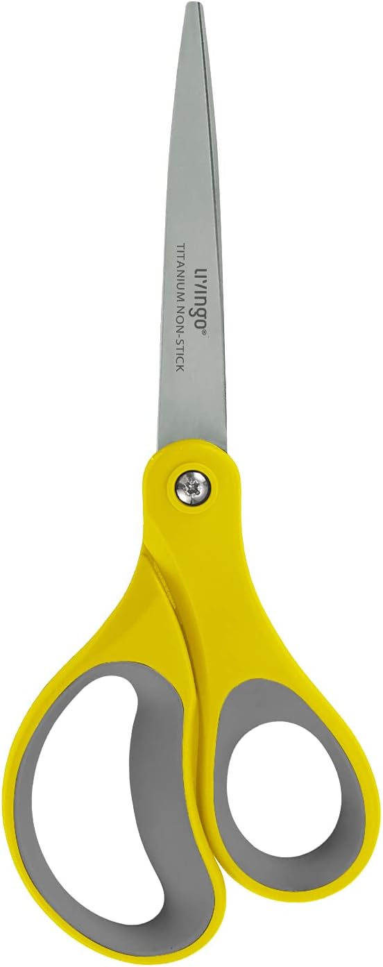 LIVINGO 8" 2 Pack Scissors, Titanium Coated Sharp Stainless Steel Non-stick - Image 4