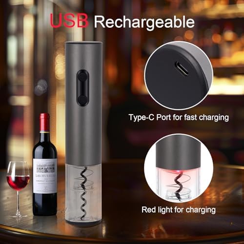 Electric Wine Opener,Rechargeable Automatic Wine Corkscrew with Foil