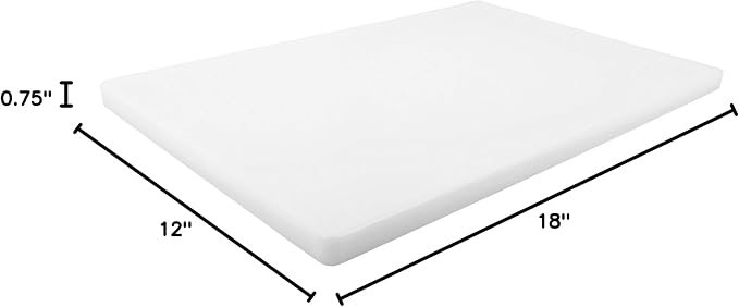 Thick White 18x12 Plastic Restaurant Cutting Board, 0.75 Inch Thick HDPP Poly - Image 9