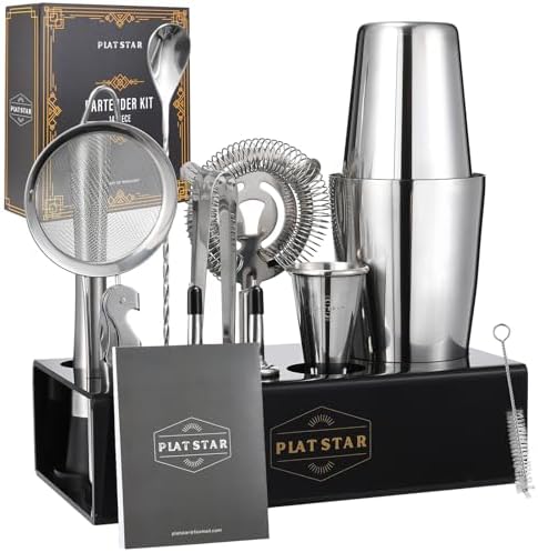 Mixology Bartender Kit with Stand, Home Bar Set Cocktail Shakers