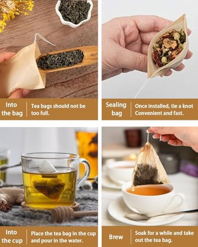 400 PcsTea filter bag, 100% natural wood pulp paper material