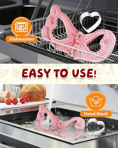 CHICHAUS 3.7-Inch Heart Pink Sandwich Maker