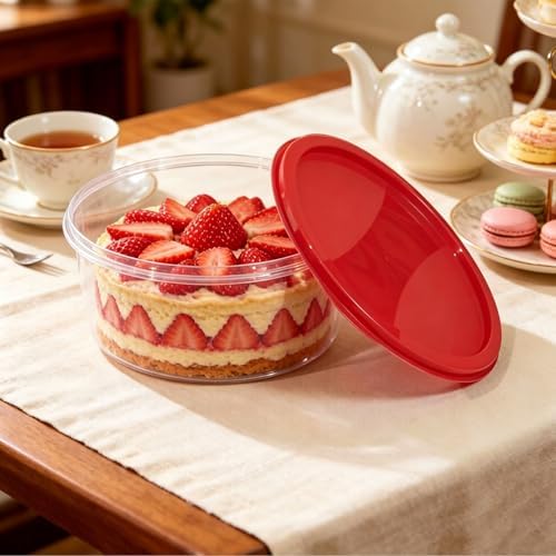 5-Piece Plastic Mixing Bowl Set with Lids for Kitchen, Nesting Kitchen