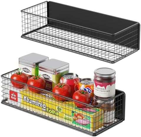 2Pack Magnetic Basket Organizer Holder for Fridge Magnetic Storage Bin