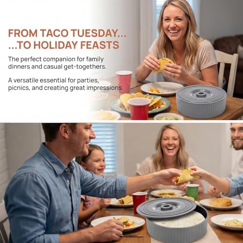 Covzoe 2 Pack Tortilla Warmer, 8.5 x 2.5 Inch Tortilla Holder with Lid