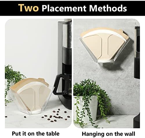 Kamehame Coffee Filter Holder, Wall Mount Coffee Filter Dispenser