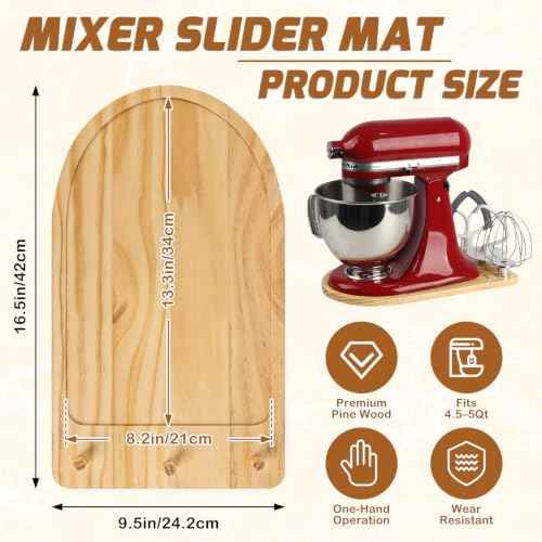 2-in-1 Mixer Slider Mat with Attachment Storage for Kitchen Aid 4.5-5
