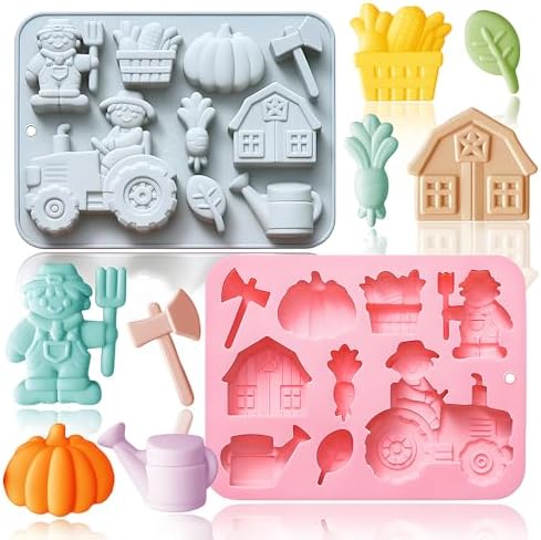 2-Pack Silicone Chocolate Molds, Farm Theme