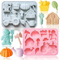 2-Pack Silicone Chocolate Molds, Farm Theme