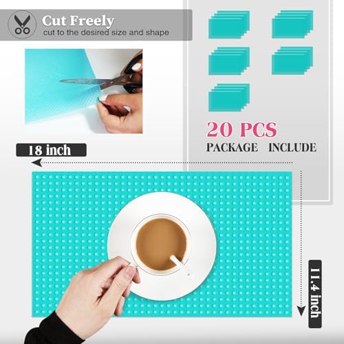 20Pcs Refrigerator Liners, Washable Fridge Liner Shelf Mats