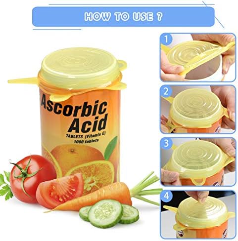 Longzon Silicone Stretch Lids, 12 Pack, 2.6 Inch
