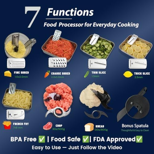 14-Cup Food Processor, 1000W Motor, Inox Color