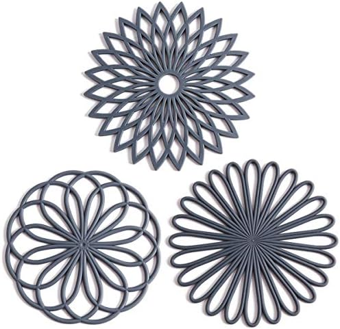 Set of 3 Silicone Trivet Mat - Hot Pot Holder Hot Pads for Table &