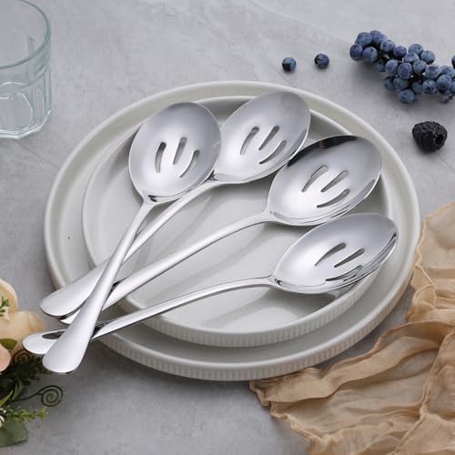 E-far Large Serving Slotted Spoons, Stainless Steel Serving Utensils