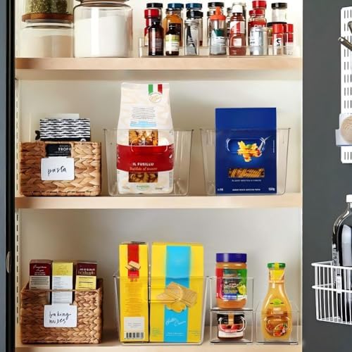 SKTEET Clear Plastic Storage Bins, Set of 8