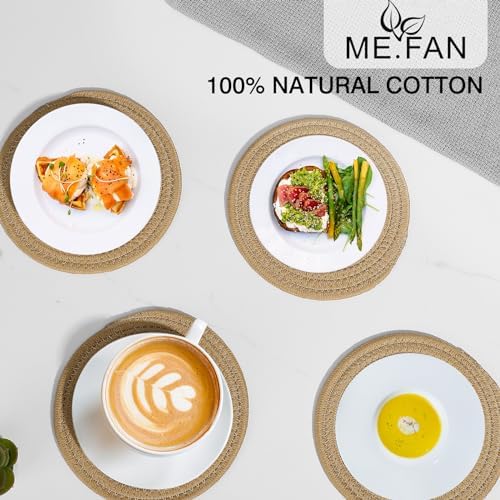 ME.FAN 7 Inch Trivets/Potholders 4 Set Cotton Thread Weave Trivets for
