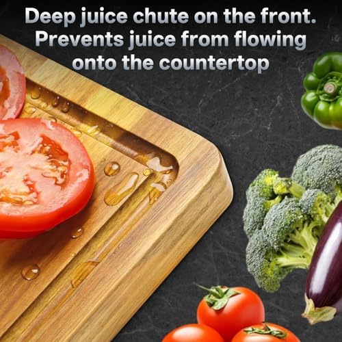 Bamboo Cutting Board for Kitchen – Chopping Block Durable Wooden